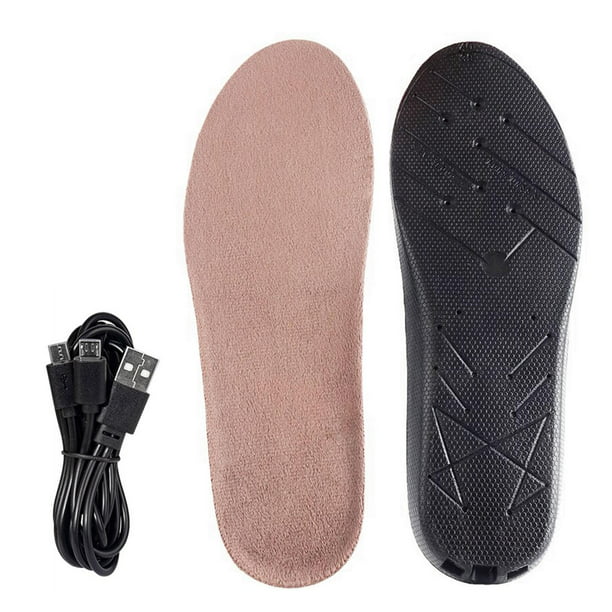 1 Set Electric Heating Insoles USB Charging Soft Safe Useful for Daily Life